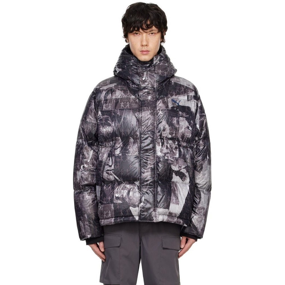 PUMA x KidSuper AOP Jacket‎ Mens XL Black RDS Down Puffer Packable MSRP 400 NWT